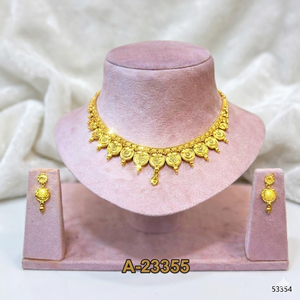 MOLL JEWELLERS Trendy Indian Gold Plated Floral Chain Zinc Alloy Necklace Earring Ring <b>Bracelet</b> <b>Set</b> Zircon Women's Wedding Party - Product Image 6