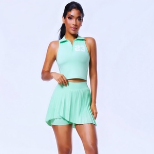 Uniformes de Tenis para Mujer, Shorts y Camiseta, Color Personalizado, Impresión a Color, 100% Poliéster, Anti-UV, Secado Rápido, Transpirable, Ecológico - Product Image 1