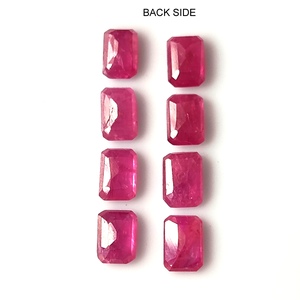 Magnifique rubis naturel non chauffé du Mozambique, taille émeraude 6x4 mm, facetté, pierre précieuse en vrac, 6,00 carats, 8 pièces pour la création de bijoux - Product Image 6