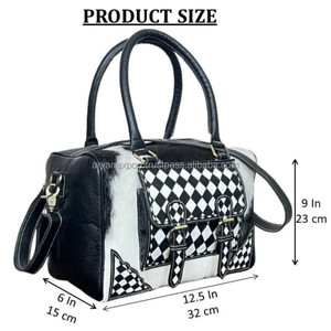Sac à main en cuir de vachette pleine fleur fait main, modèle 2026, avec motif à carreaux, sac bandoulière pour femme - Product Image 2