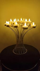 Candélabre à plusieurs bras pour la décoration de mariage et de la maison, porte-bougie en métal résistant à la chaleur - Product Image 2