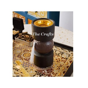 Brûleur à oud en bois Mabkhara de qualité supérieure, forme ronde, brûleur à Dukhoon Mabkhars pour la maison, l'hôtel, utilisation parfumée - Product Image 3