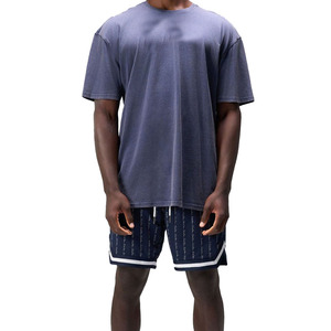 Shorts de basket-ball en maille vert foncé pour hommes, shorts de sport athlétiques avec bordure contrastée et cordon de serrage, streetwear - Product Image 5
