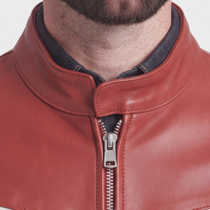 Premium Cowhide Biker <b>Leather</b> <b>Jacket</b> Men PU Cowhide Biker <b>Jacket</b> With Zipper Boys Stand Collar <b>Leather</b> Motorcycle <b>Jackets</b> - Product Image 5