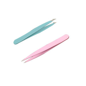 Pincettes professionnelles en acier inoxydable à pointe droite réutilisables de haute qualité pour sourcils et cils volumineux ANAAIF - Product Image 1