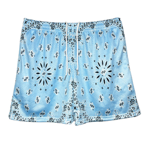 High Quality Wholesale Pattern Polyester 5 Inch Inseam Basketball Mens Paisley Custom Double <b>Layer</b> Mesh Shorts With Drawstring - Product Image 4