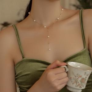 Collar de Cielo Estrellado Versión Coreana para Mujer, Lujoso con Perlas Naturales de Agua Dulce, Accesorio Versátil - Product Image 1