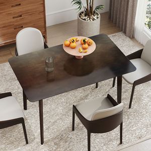 Mesa de Comedor Rectangular Moderna de Mediados de Siglo de 47.2 Pulgadas para 4 Personas, Mesa de Cocina de Caoba con Estructura de Madera de Caucho para Comedor - Product Image 2