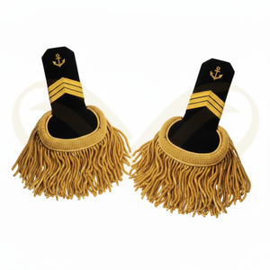 แผ่นประดับไหล่แบบพิธีการสั่งทำขายส่ง ตกแต่งด้วยริบบิ้นและแถบโลหะสีทอง ทำด้วยมือ - Product Image 3