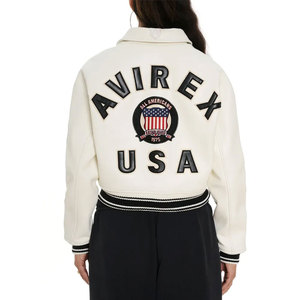 Premium Quality Custom Size Men Embroidery Avirex <b>Jackets</b> Customized Made 100% Cowhide Genuine Men Avirex Leather <b>Jackets</b> - Product Image 4