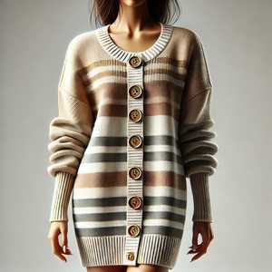 Women's <b>Argyle</b> Knitted Cardigan V-Neck Long Sleeve Button Closure Classic Style Full Length Contrast Color Pattern - Product Image 4