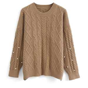 Cárdigan de Punto Casual con Cuello Redondo y Color Sólido para Hombre y Mujer, con Forro de Lana, Material de Nailon/Acrílico - Product Image 5