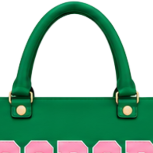 Bolso Tote Rosa y Verde para Mujer, con Estampado de Letras, de Moda, para Llevar al Hombro, con Doble Asa, Casual, para Compras - Product Image 3