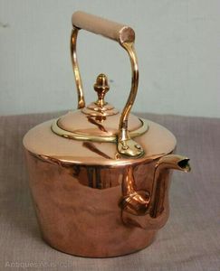 Antique Finish Pure Copper Teapot with Vintage Wooden Handle Rustic Copper Coffee Pot Colonial Style Tea <b>Kettle</b> Decorative Metal - Product Image 3