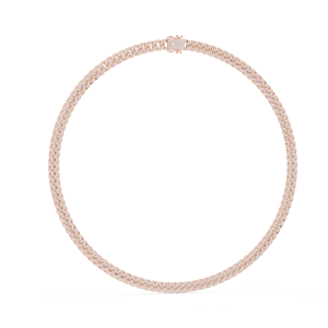 Cadena Cubana Unisex de Oro Rosa de 18 Quilates TIMELESS con Diamantes Cultivados en Laboratorio de 7.2 Quilates, Chapada en Rodio, para Fiestas, Bodas, Eventos Glamurosos y Uso Diario - Product Image 1