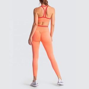Ropa deportiva sin costuras para mujer, conjunto de yoga personalizado de cintura alta con cordón, Color personalizado - Product Image 6
