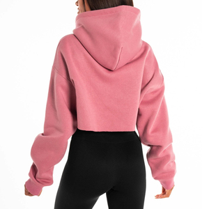Trending Custom Printed Embroidered Logo <b>Winter</b>/Autumn Crop <b>Top</b> Hoodie-Cotton Fleece Low MOQ Blank Options Custom Color & Size - Product Image 2