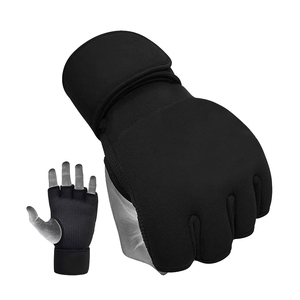 Gants de boxe en tissu élastique, sans doigts, avec trou pour le pouce, fermeture auto-agrippante, logo et taille personnalisés, par paire - Product Image 1