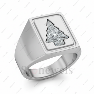 Bague en diamant d'origine Haute Joaillerie en forme de sapin de Noël |   Bijoux Solitaires Artisanaux de Luxe, Cadeau Idéal - Product Image 4