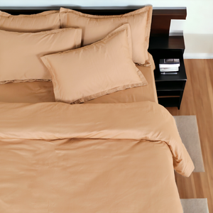 Ensemble de draps de lit beige de qualité supérieure avec housses d'oreiller, finition douce et élégante - Product Image 3