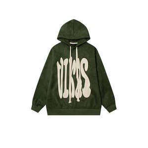 Sweat à capuche en molleton doublé 100 % coton, écologique, avec impression 3D en relief personnalisée, grande taille pour homme, logo tricoté - Product Image 4