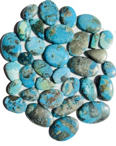 AAA+ Natural Irani Turquoise Cabochon Gemstone | Custom Size Loose Turquoise <b>Stones</b> Bulk Wholesale for Jewelry Making <b>Stones</b>, - Product Image 1