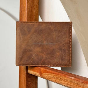 Monedero delgado de gran capacidad con dos pliegues, estilo de moda, monedero de cuero de grano completo, billetera corta para hombre, tarjetas de identificación de monedas en efectivo en Stock - Product Image 4