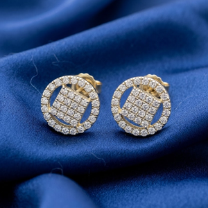 1/2 TCW Real Diamond Cluster <b>Stud</b> <b>Earrings</b> Round Cut I GH Color | Elegant Halo Design Gold <b>Studs</b> <b>Fine</b> Jewelry Gift for Women - Product Image 4