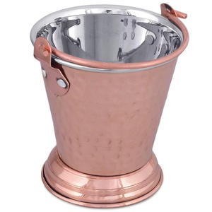 <b>Copper</b> Hammered Balti Pot Kadhai With Handle Antique Finish Durable Kitchenware <b>Copper</b> Ice Bucket With Stainless Steel Interior - Product Image 1