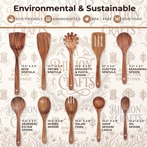 Juego de Utensilios de Cocina de Madera de Primera Calidad, 6 Piezas, Cuchara, Espátula, Tenedor, Utensilios de Cocina para el Hogar - Product Image 2
