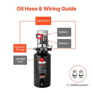 Centralina Idraulica da 8 Quarti per Camion Ribaltabili, Doppio Effetto, Pressione Massima 3200 PSI, Portata 0.91 GPM, Pompa Idraulica 12V DC - Product Image 6