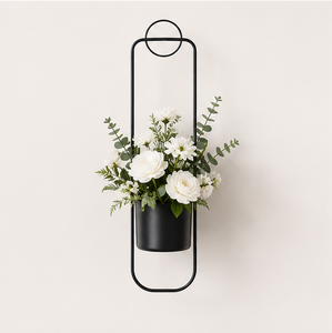Jardinière suspendue en métal moderne de style mid-century, pot de fleurs mural minimaliste en fer thermolaqué pour la décoration intérieure, meilleur prix - Product Image 3