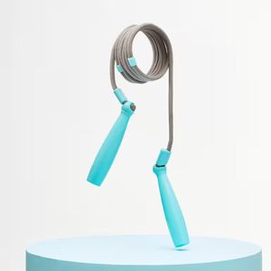 Corde à sauter légère et réglable en caoutchouc avec poignées turquoise pour entraînement de musculation à domicile, équipement de fitness unisexe - Product Image 5