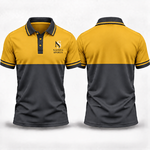 Men's Golf Clothing Print Breathable Lightweight Seamless Spandex/Polyester <b>Half</b> Sleeve Polo <b>Shirt</b> with Quick Dry Feature - Product Image 3