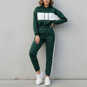 Conjuntos de Chándal de Forro Polar Ecológico Vintage Bordado con Encaje Sólido para Mujer, Estilo Urbano de Marca Personalizada, Venta al por Mayor de Invierno - Product Image 3