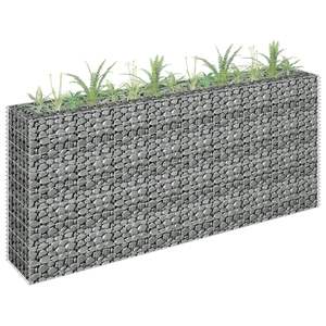 Grand lit de jardin surélevé en gabion en acier galvanisé argenté - Product Image 1