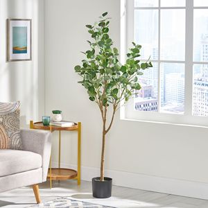 59-Inch <b>Artificial</b> Eucalyptus <b>Tree</b> Elegant Indoor Decorative Product - Product Image 3