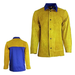 Vestes de soudeur en cuir respirant et résistant, en cuir de vachette pleine fleur, ignifuges et résistantes à la chaleur, combinaisons de travail. - Product Image 5