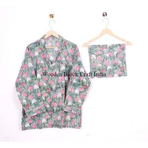 ชุดนอนลำลองลายดอกโบโฮ ผ้าฝ้ายทอ 100% ระบายอากาศได้ดี สวมใส่สบายสำหรับทุกวันและกลางคืน สำหรับผู้หญิง - Product Image 3