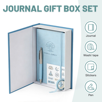 Coffret Cadeau Journal Factice Dissimulé : Carnet, Stylo, Ruban Washi, Kit d'Autocollants, Papeterie Personnalisée pour Entreprise et Mindfulness
