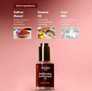 Huile faciale éclaircissante Kumkumadi avec huile de safran, huile de sésame et lait de chèvre pour un éclat radieux de la peau, sérum ayurvédique pour le visage - Product Image 4
