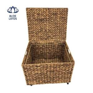 CARTOUCHE POPULAIRE Panier en jacinthe d'eau, panier en fibre tressée pour rangement domestique et organisation décorative, artisanat durable - Product Image 5