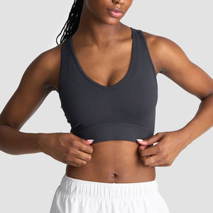 Débardeur court pour femme, design col en V profond, en Spandex/Nylon, extensible dans quatre directions, anti-transpiration, pour l'entraînement et le sport - Product Image 6