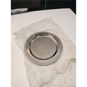 Stainless Steel Beaded Rim Charger Plate Decorative Metallic Plate Wedding Events Fine Dining Party Tableware Decoration Plate - Product Image 1