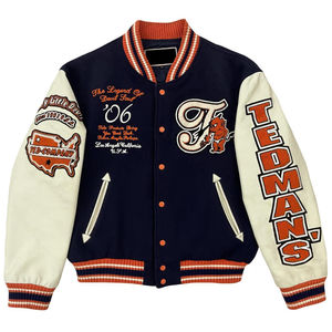 Chaqueta Casual para Hombre 2026, Ecológica, con Logotipo Personalizado, de Alta Calidad, Chaqueta Varsity de Béisbol Azul para Invierno - Product Image 1