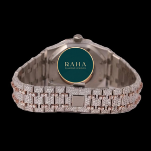 Reloj de Cuarzo con Moissanita para Mujer, Caja de Acero Inoxidable, Movimiento Analógico ETA, Correa de Acero Inoxidable, Cierre de Mariposa, Elegante y Lujoso, Resistente al Agua 5BAR - Product Image 3