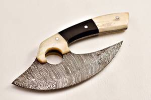 Cuchillo Ulu de Damasco Hecho a Mano con Mango de Palisandro – Cuchillo de Chef Premium para Exteriores - Product Image 5