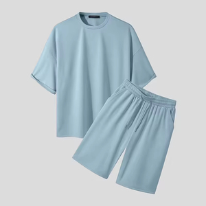 Ensemble de sport décontracté pour hommes 2026, personnalisé avec votre logo, t-shirt à col rond et short en coton imprimé ajusté pour l'hiver - Product Image 4