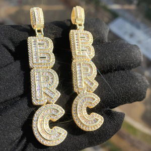 Colgante de Letra de la A a la Z en Plata Personalizado, Colgante con Inicial Personalizada, Colgante de Alfabeto con Pavé de Circonitas, Joyería de Plata Personalizada al por Mayor - Product Image 1