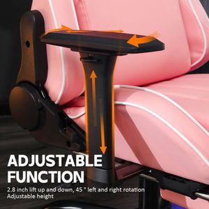 Ergonomic Gaming Chair with Footrest Comfortable Heavy People's Computer <b>Desk</b> Chair <b>Adjustable</b> <b>Height</b> Office Chair with Whe - Product Image 4